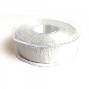 Lurex Satin Double Face Ribbon 25 mm - Color Silver